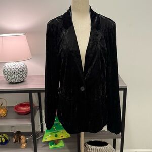 Cupio Black Velvet Blazer Jacket | Size M | NWT